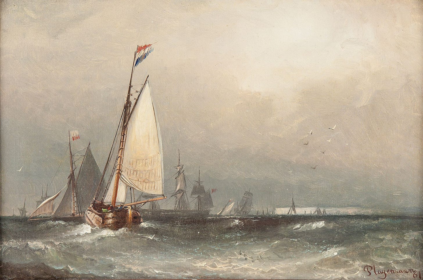 Arnold Plagemann - Fartyg delvis med Nederländsk flagg..jpg