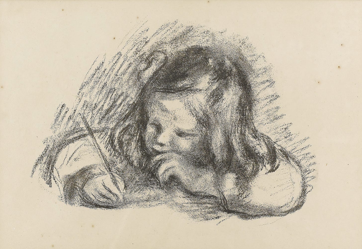 Le petit graçon au porte-plume (Claude Renoir Écrivant) (1905) by Pierre-Auguste Renoir