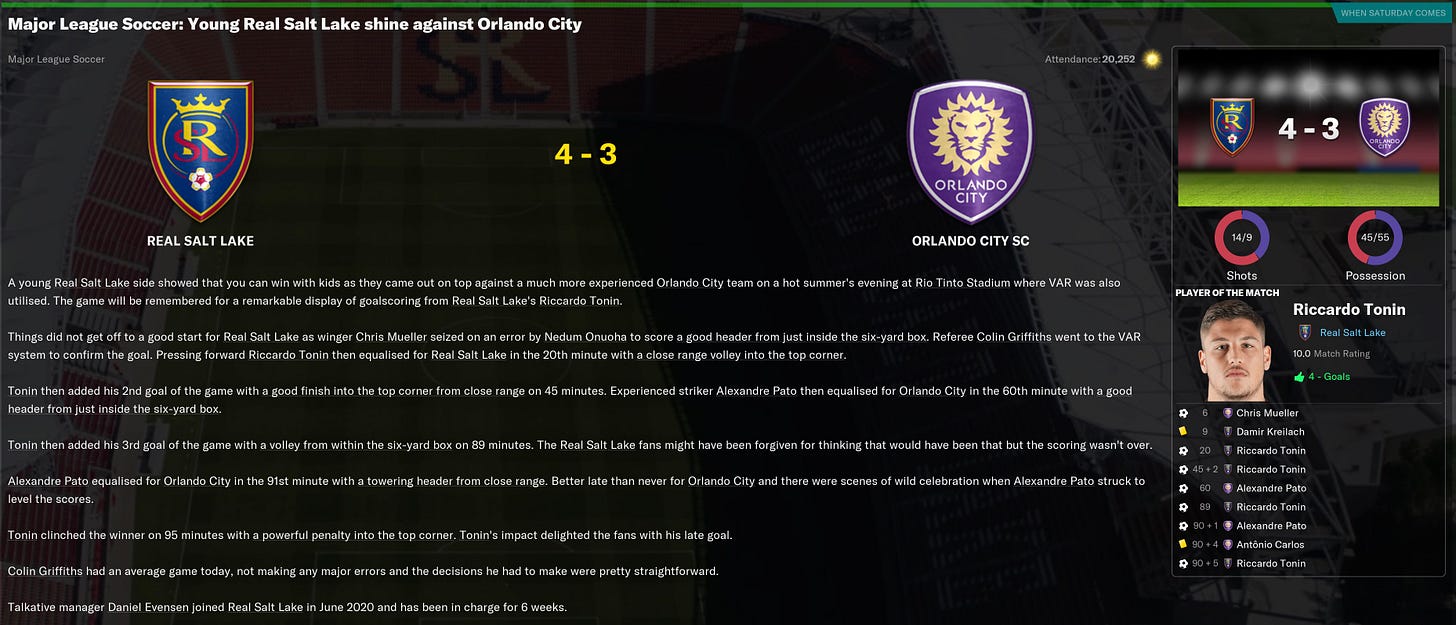 Football Manager 21 Match Review