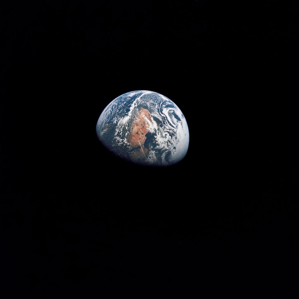 r/space - Earth from 100,000 miles away - taken by the crew of Apollo 10
