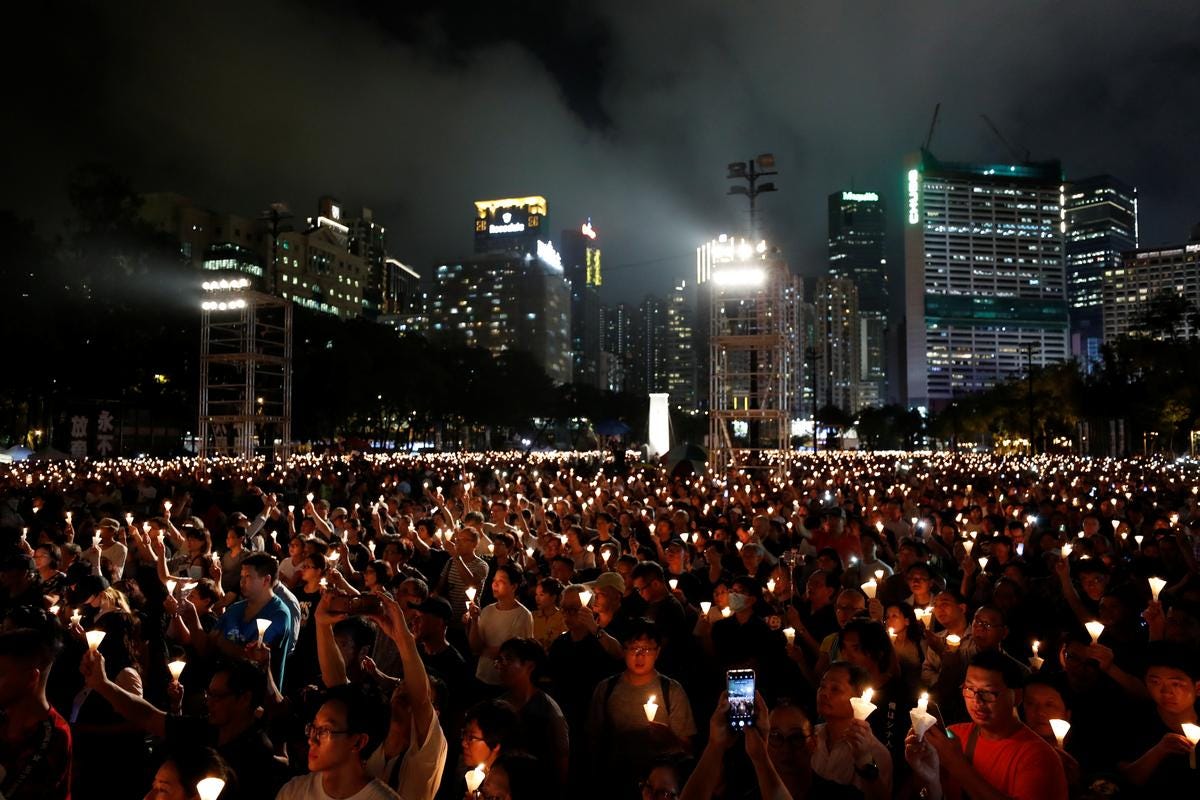 Image result for Hong Kong holds somber Tiananmen vigil as Beijing goes into lockdown