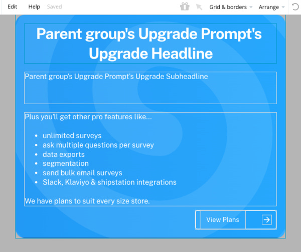 Design your upgrade popup with data to sell your premium features