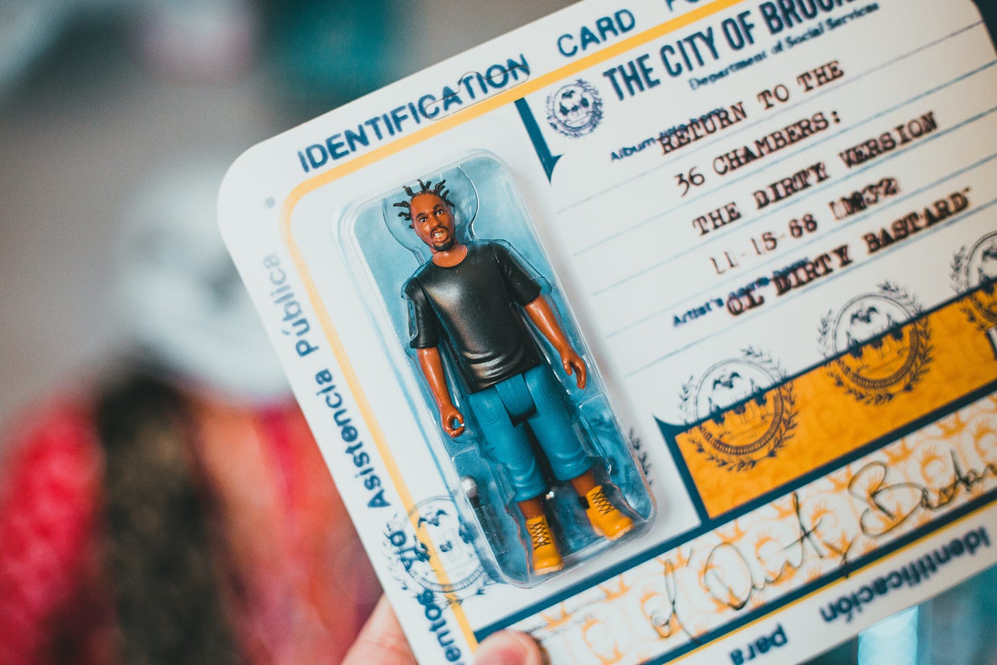 Image of identification card for ol dirty bastard. 