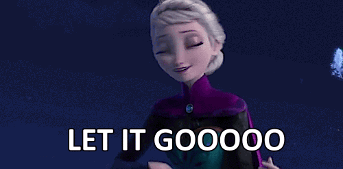 A GIF of Elsa from the movie frozen, singing the song ‘Let it go’