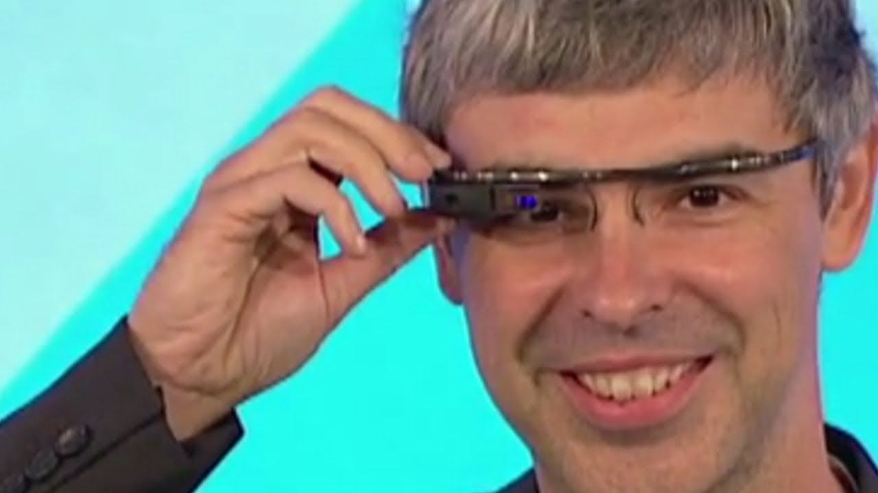 Larry Page Wears "Project Glass" Augmented Reality Glasses In Public -  YouTube