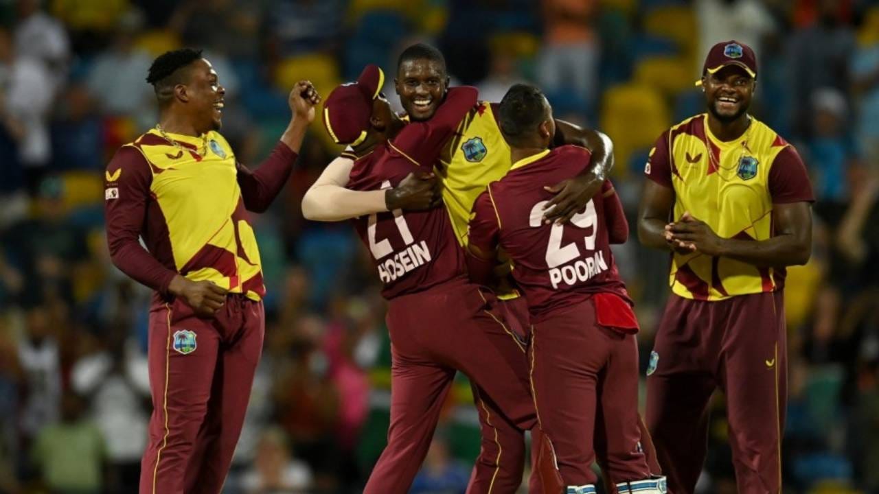 Jason Holder claimed four in four to seal the series for West Indies, West Indies vs England, 5th T20I, Kensington Oval, Barbados, January 30, 2022
