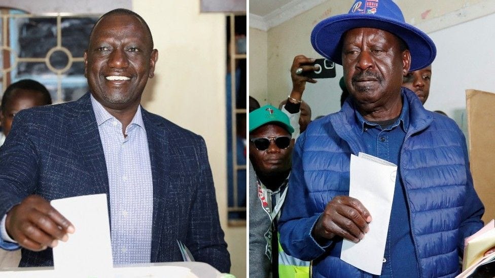 #KenyaDecides2022: Raila slightly ahead of Ruto (updated at 0230GMT)