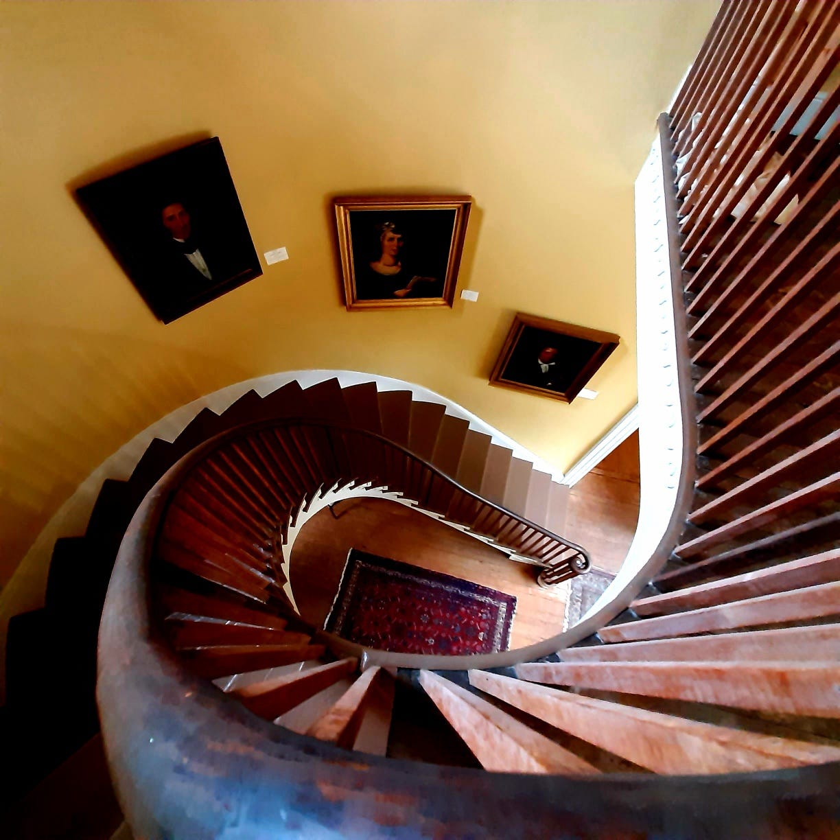 Spiral staircase at the Weeden House
