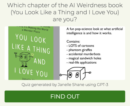 Which chapter of the AI Weirdness book You Look Like a Thing and I Love You are you?