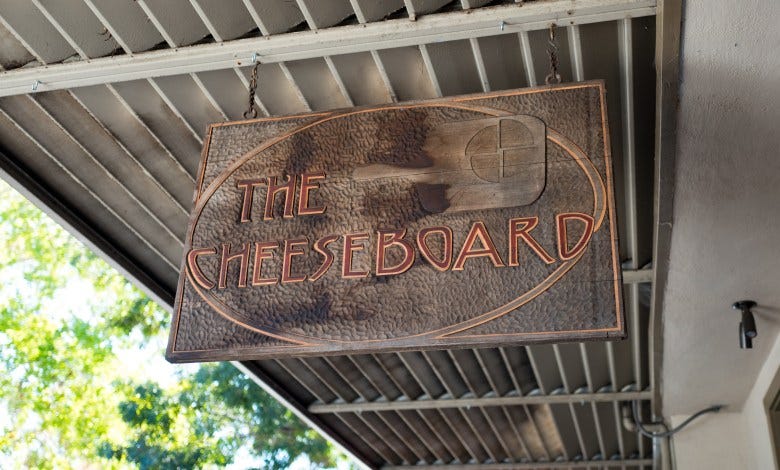 Sign for the Cheeseboard Pizza in Berkeley