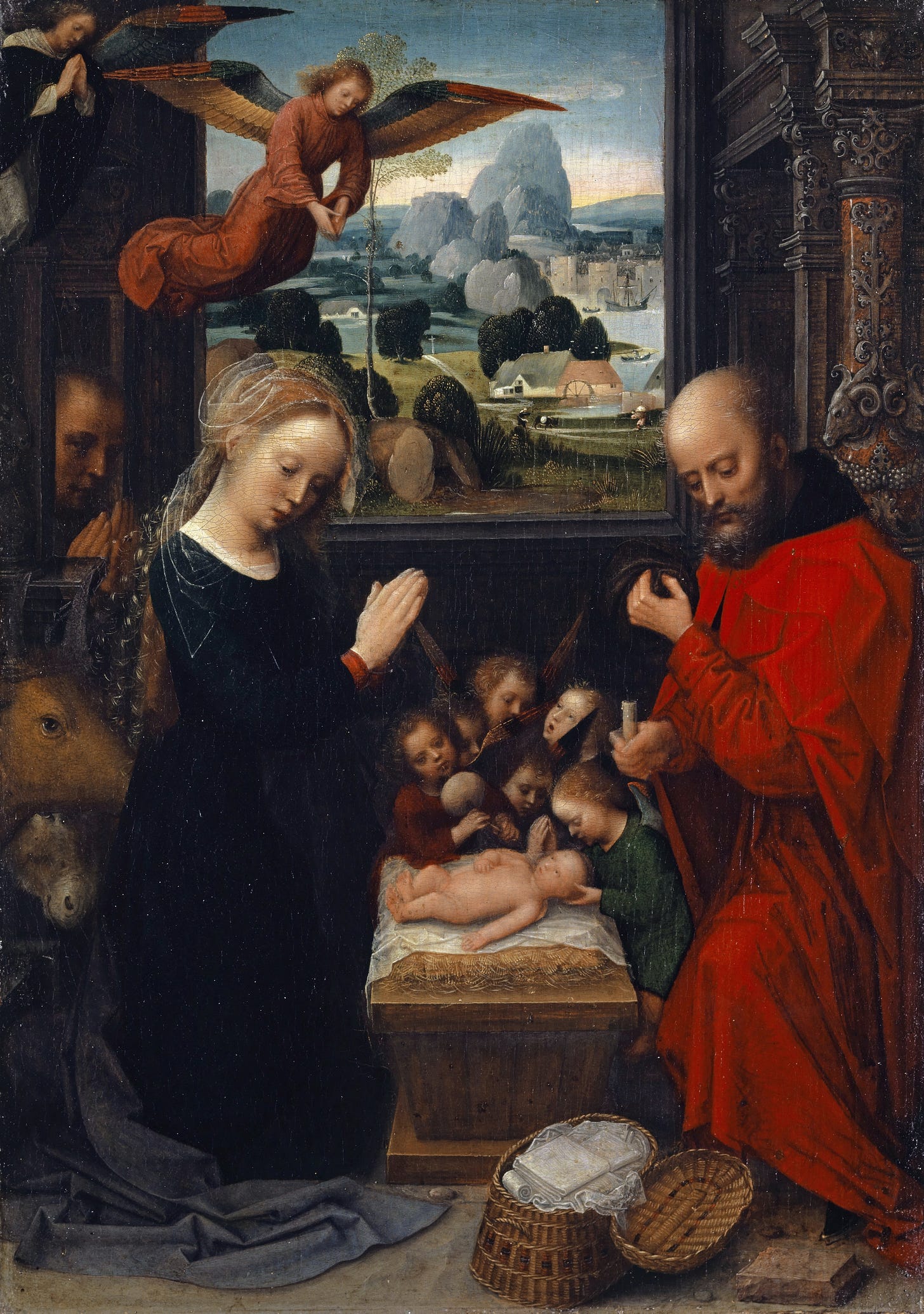 The Nativity (1520) by Adriaen Isenbrant (Flemish, 1510-1551)