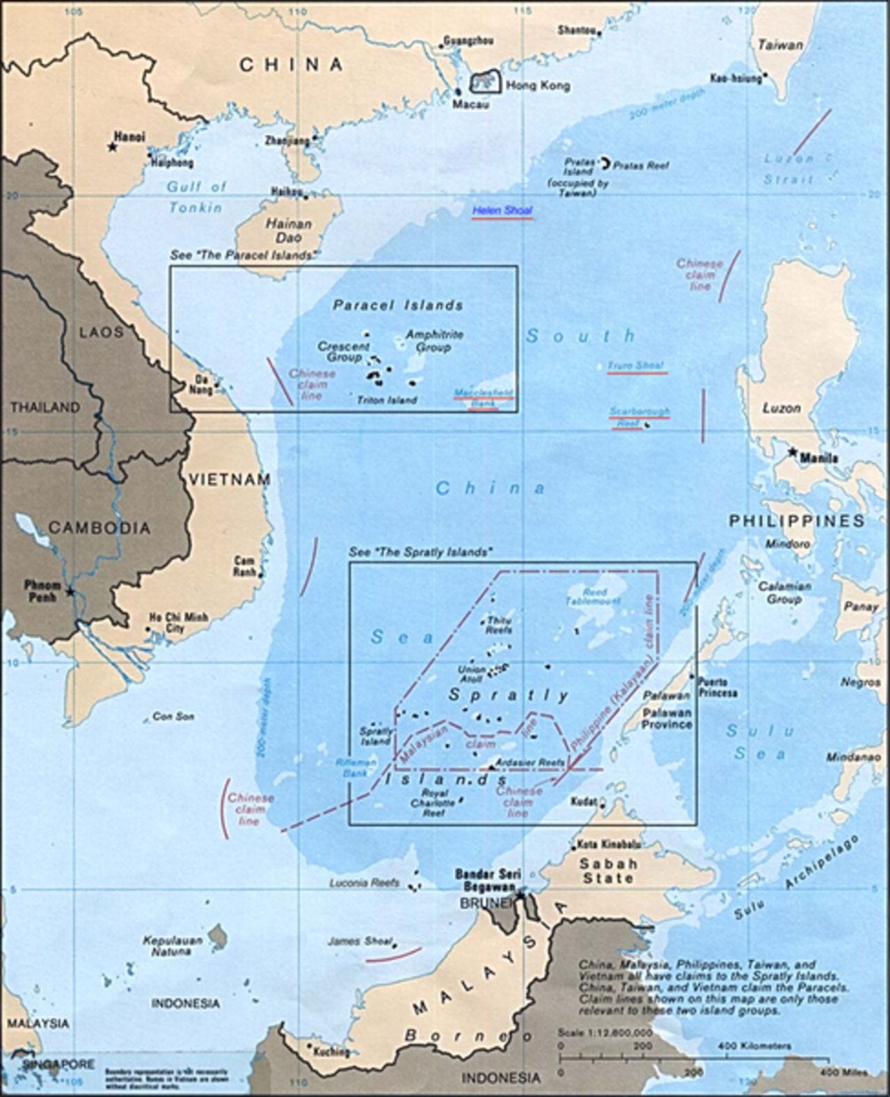 Islas en conflicto en Sudasia- Spratley,Paracel - conflictos,  documentacion, acuerdos y articulos -Ahora administradas desde la Isla de  Hainan, China Abr 2020
