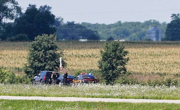 Police in Clinton County in Ohio during a standoff with Ricky W. Shiffer on Aug. 11.