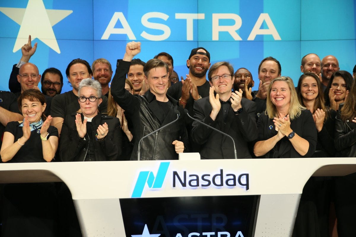 Nasdaq on Twitter: &quot;🚀 That #NasdaqListed feeling! Today, @Astra joined us  to ring the @Nasdaq bell in celebration of its IPO—with the mission to  improve life on Earth from space. Congratulations to