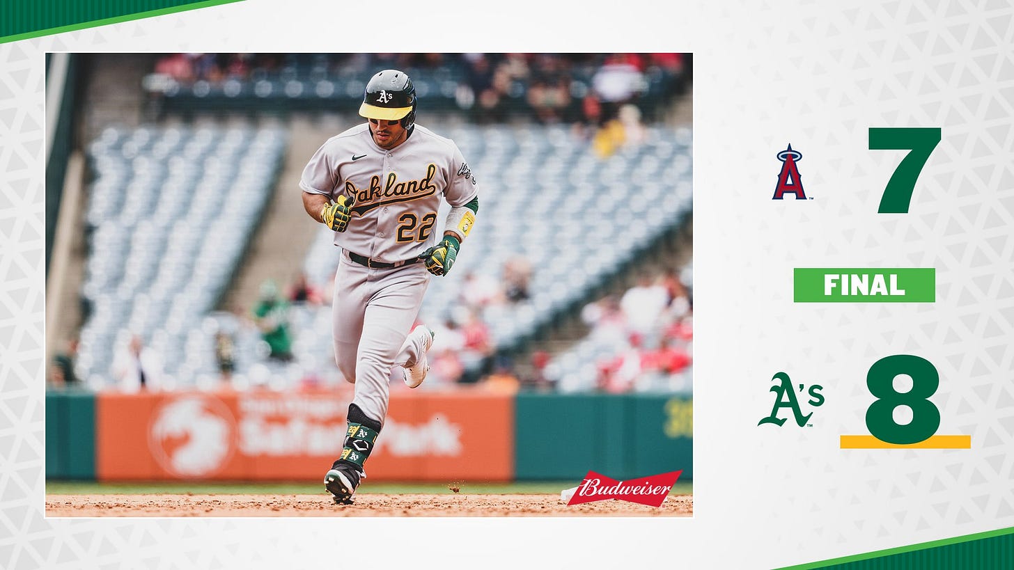 Athletics win graphic