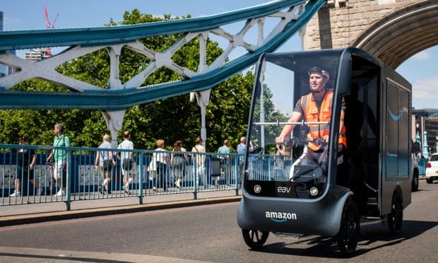 Amazon: e-cargo bikes to replace thousands of van deliveries in London |  Amazon | The Guardian