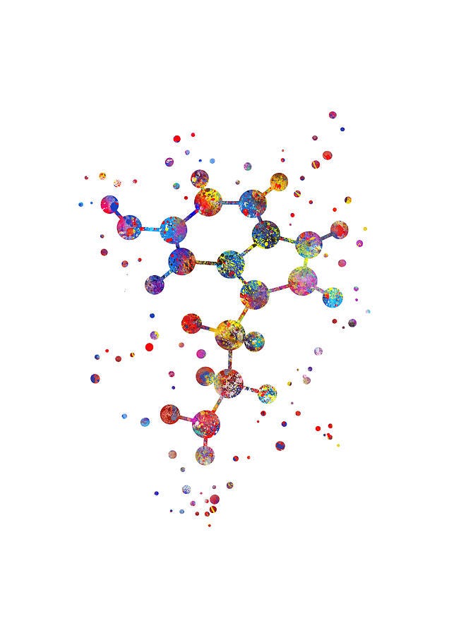 Serotonin molecule Painting by Art Galaxy | Pixels