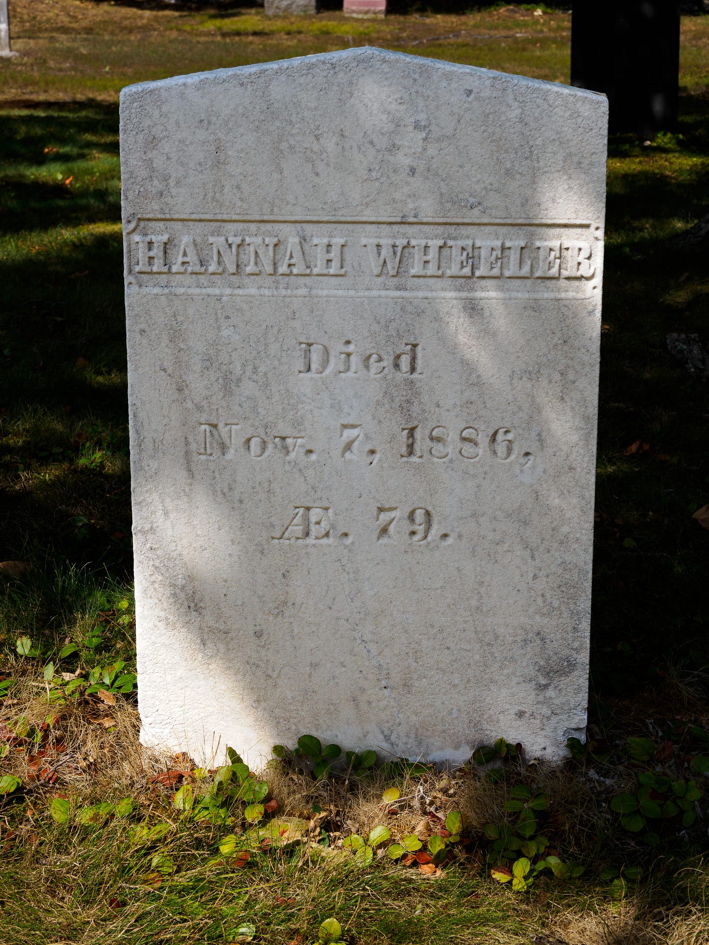Hannah Wheeler gravestone