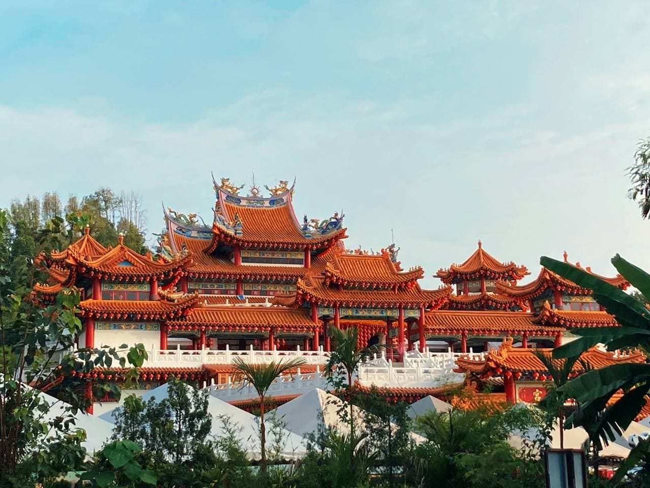 Hainanese temple viewed from a distance.