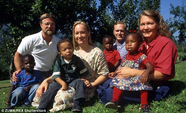 Rachel Dolezal poses with her newly blended family in 1996 | Daily Mail  Online