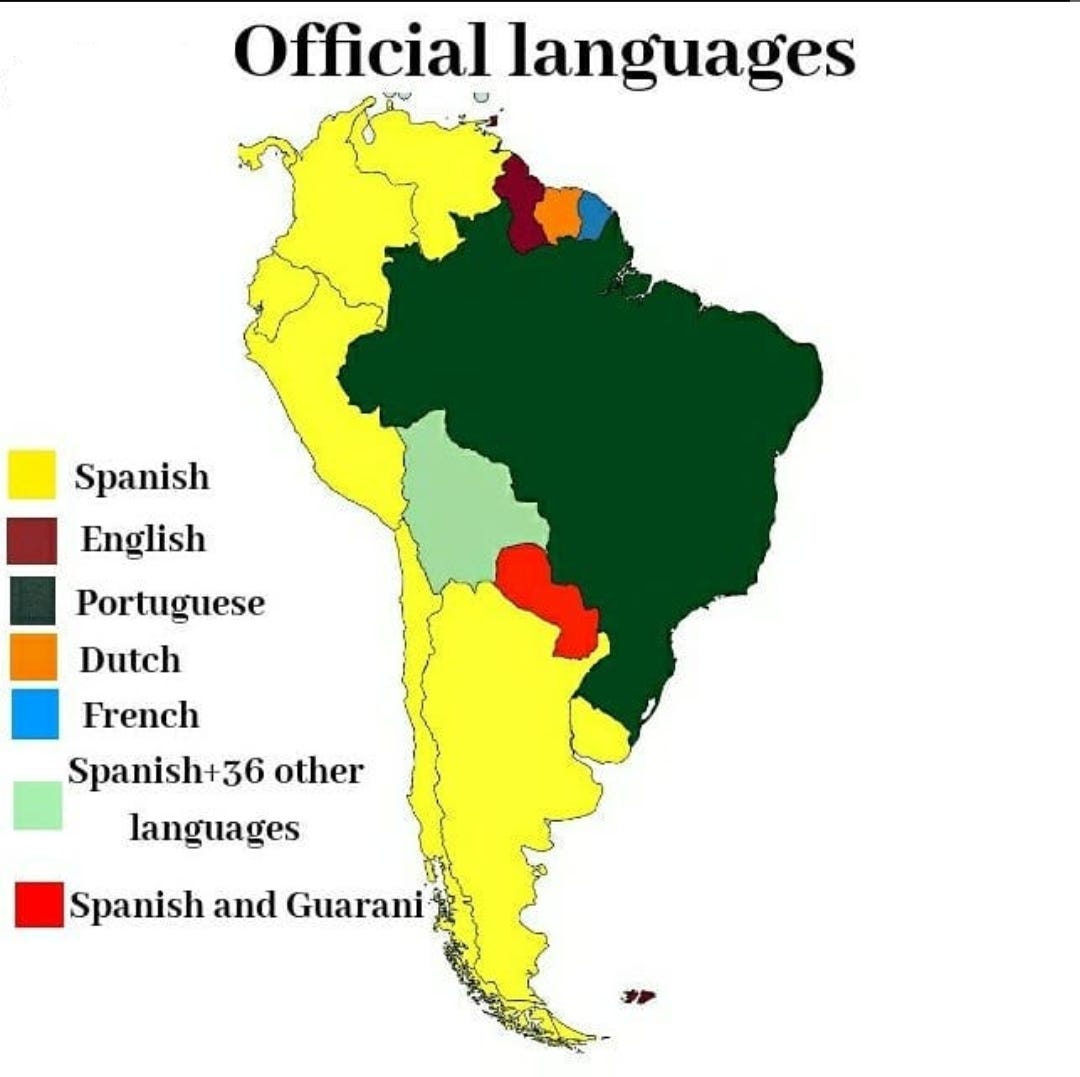Language Map Of South America