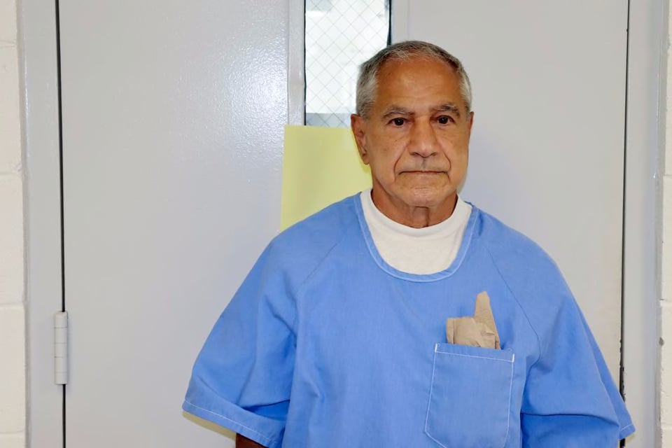 Sirhan Sirhan arrived for a parole hearing on Aug. 27, 2021, in San Diego, Calif.