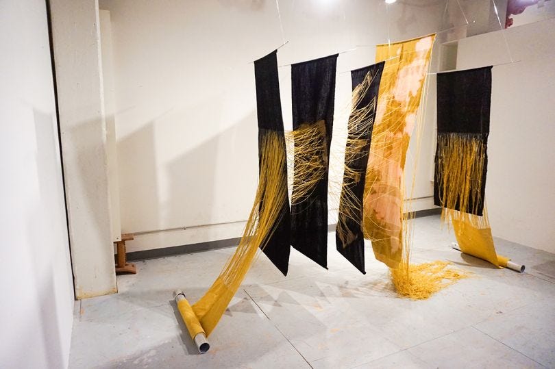 Woven Paintings: Artist creates abstract art by spinning, dyeing & weaving  her canvases | Creative Boom