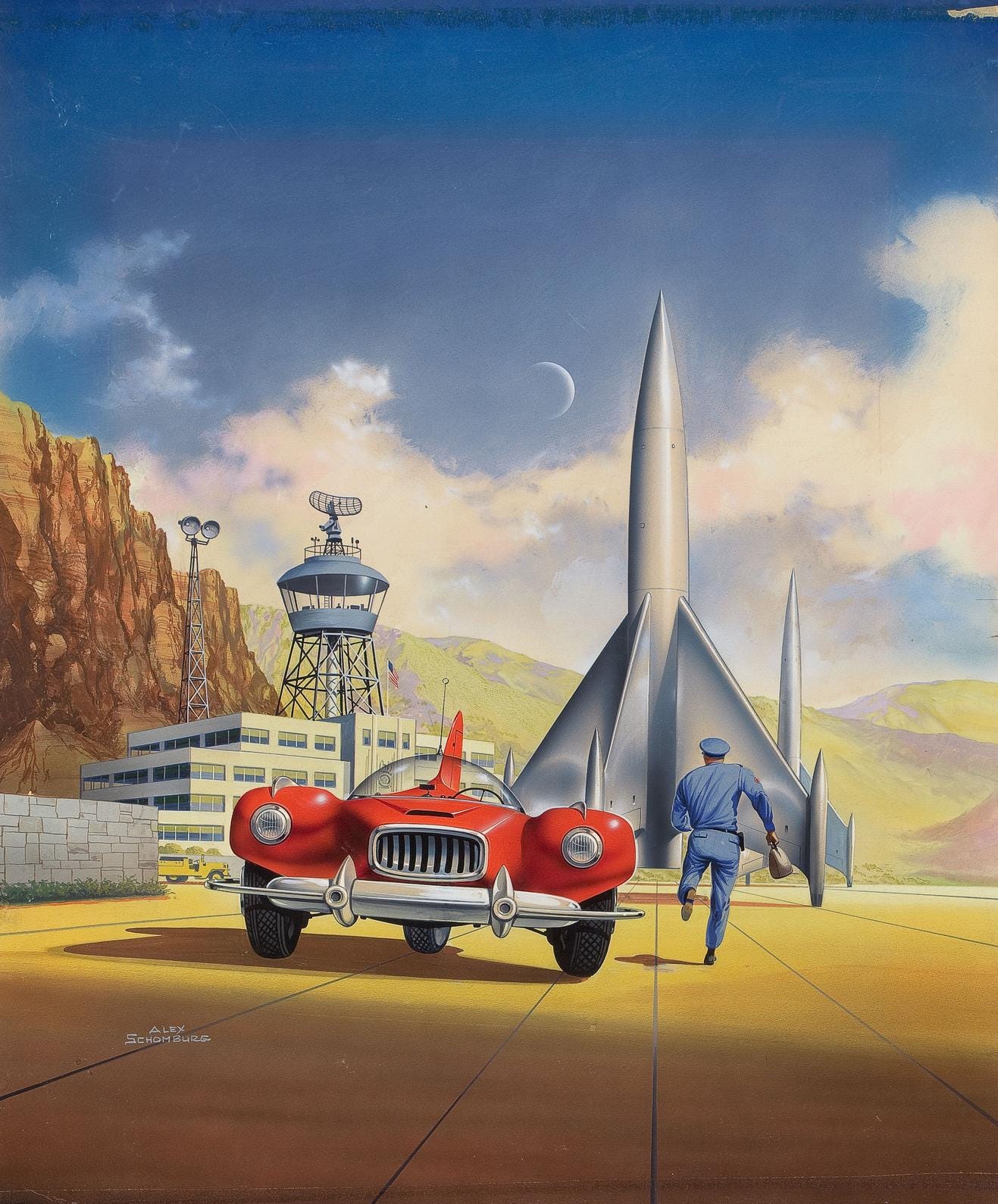 Spaceport (Alex Schomburg, 1954)