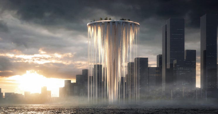 Ethereal Tower with 99 Floating Islands Designed For Shenzhen, China