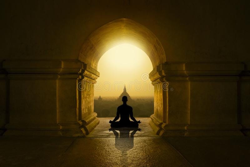 Man in meditation stock photo. Image of harmony, background - 140887030