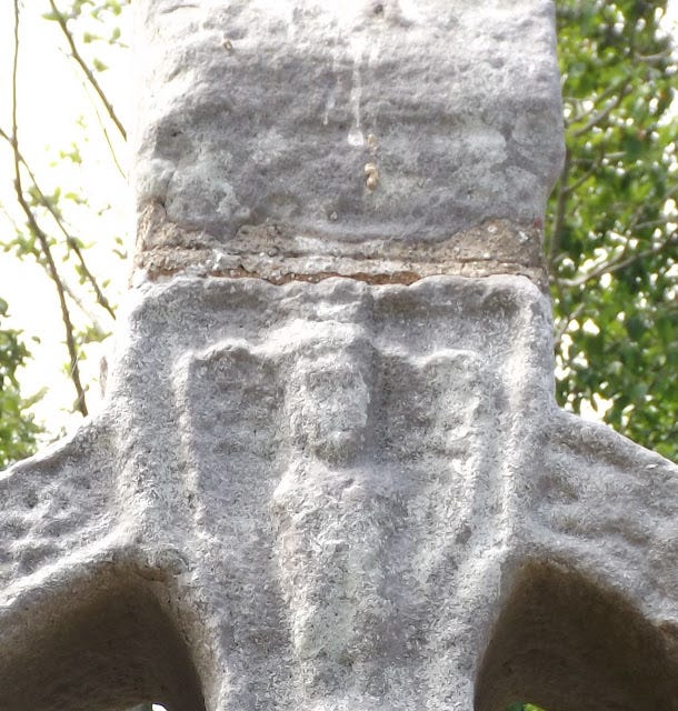 Termonfeckin High Cross angel, with wings outstretched