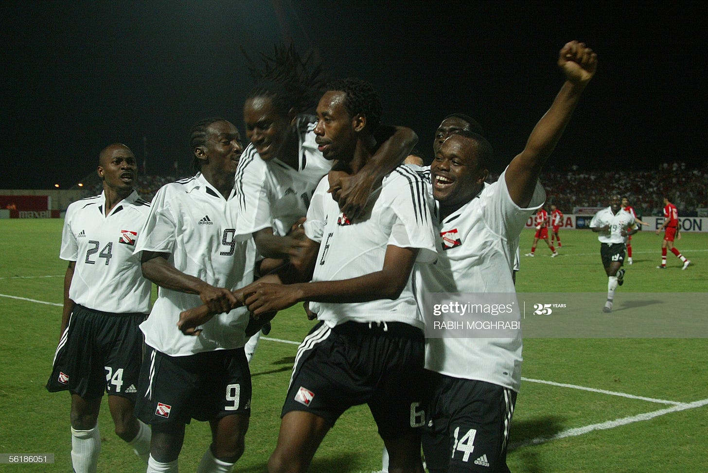 Trinidad and Tobago's players jubilate a : News Photo