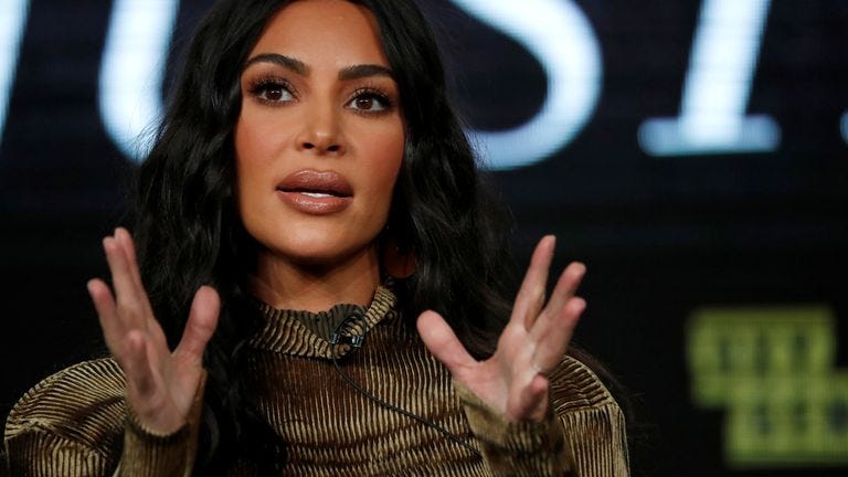 Television personality Kardashian attends a panel for the documentary "Kim Kardashian West: The Justice Project" during the Winter TCA (Television Critics Association) Press Tour in Pasadena
