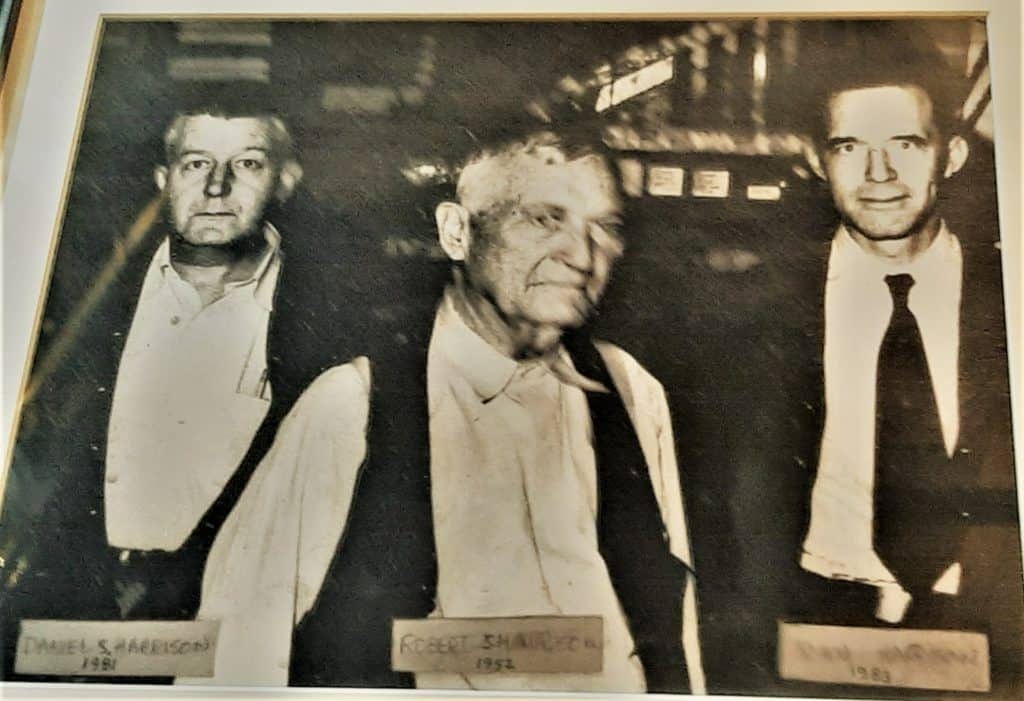 Old picture of the owners of Harrison Brothers Hardware.