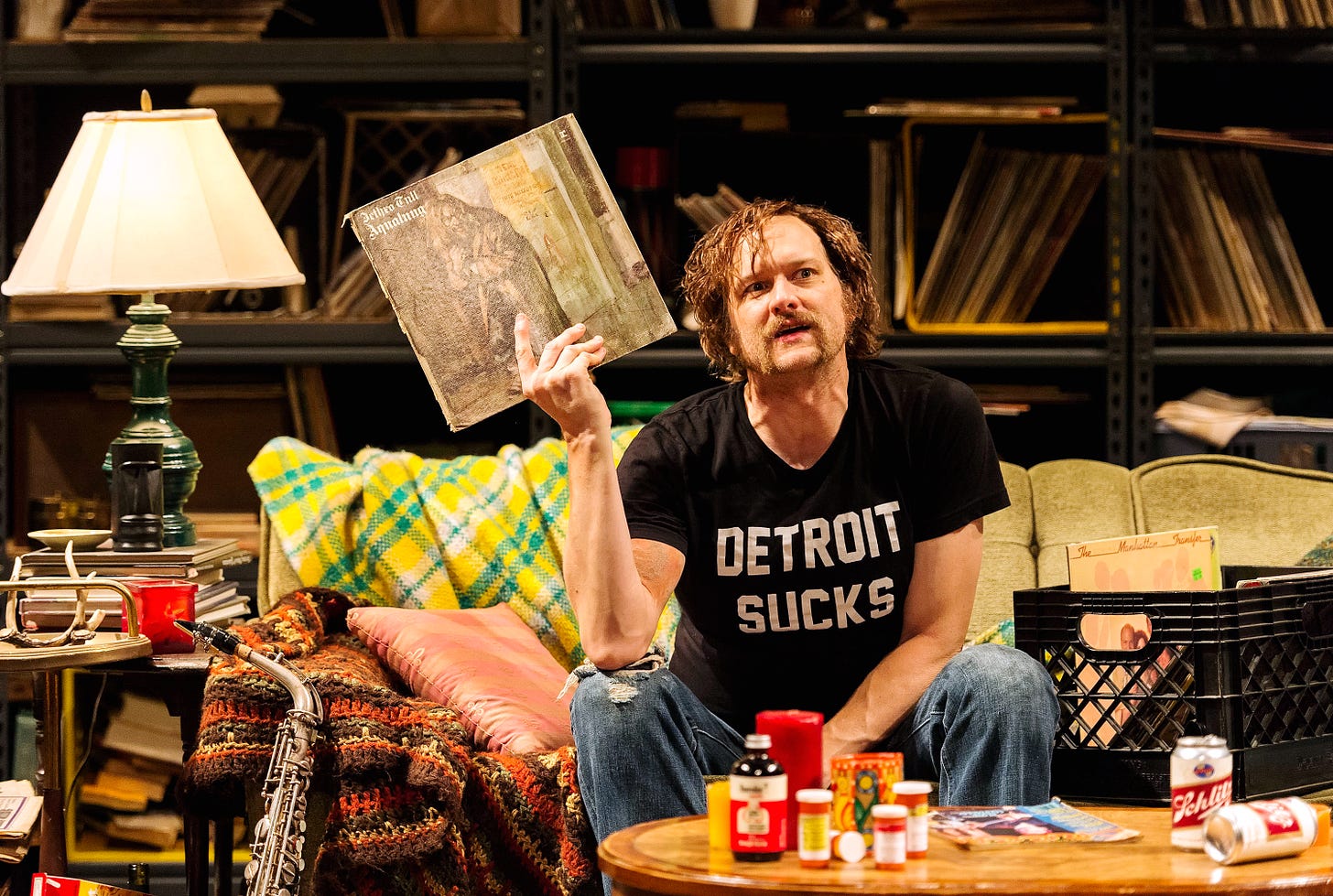 Erik Jensen as Lester Bangs in the off-Broadway play, "How To Be A Rock Critic"
