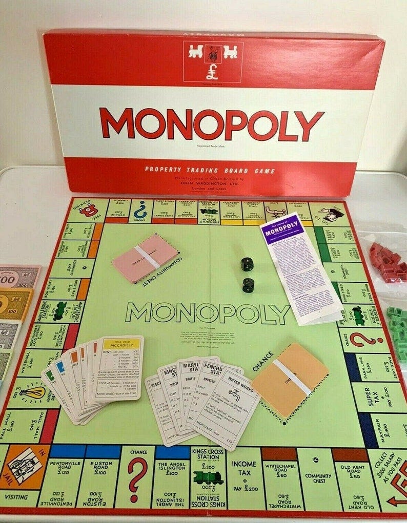 Vintage 1972 Monopoly Board Game Complete image 1