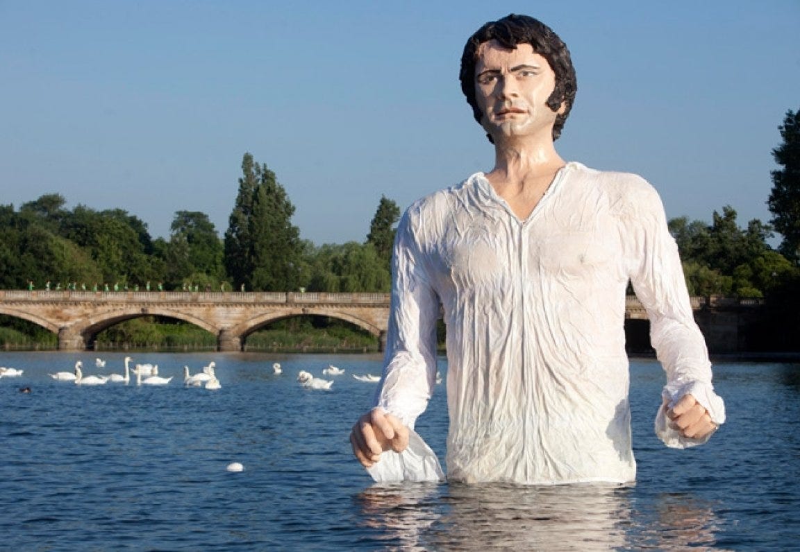 Colin Firth, 12 feet tall and dripping wet