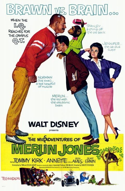 Theatrical release poster for Walt Disney's The Misadventures Of Merlin Jones