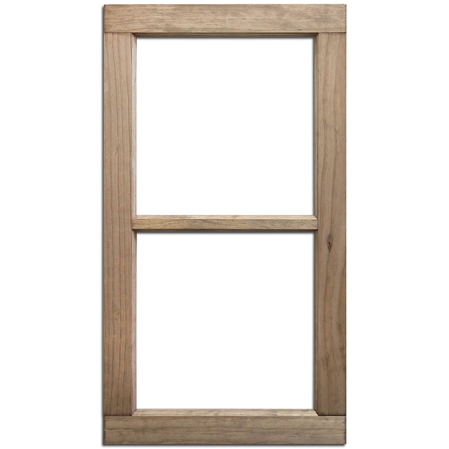 Salvaged 2-Pane Wood Window Frame Weathered Wood 28"X16"X1.25"