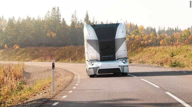 This self-driving electric truck is now being tested in an industrial zone in Sweden.