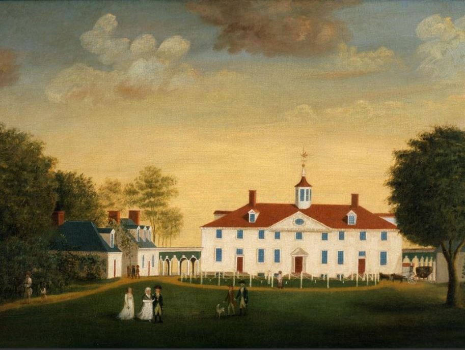 "The West Front of Mount Vernon," by Edward Savage.