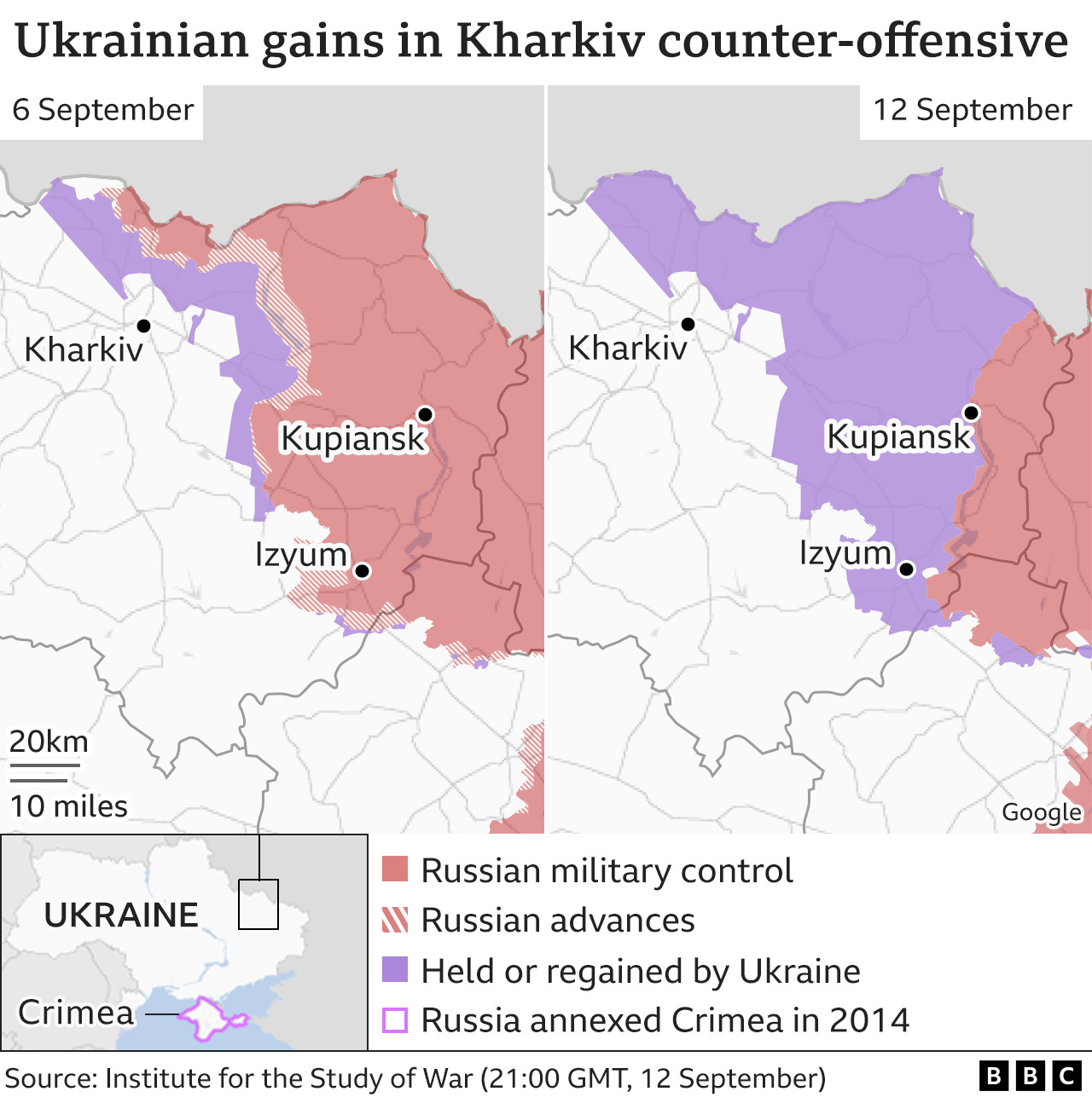 Map of Ukraine's military successes