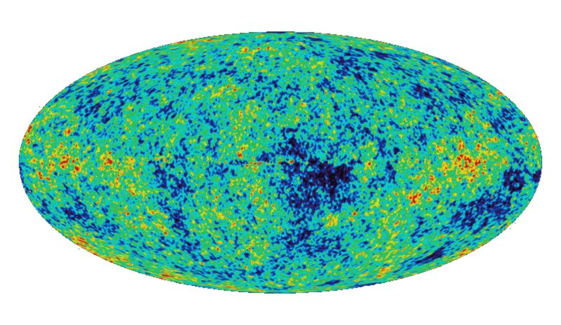 An illustration of the cosmic microwave background.
