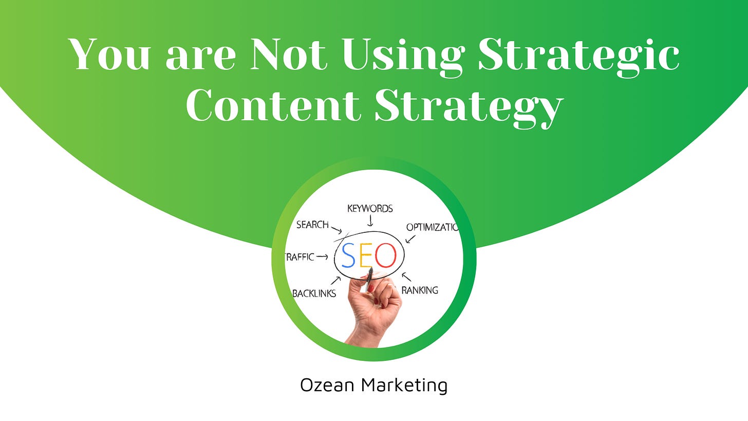 You are Not Using Strategic Content Strategy