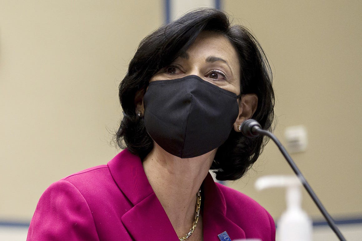 CDC chief said change on mask guidance not due to public pressure - POLITICO