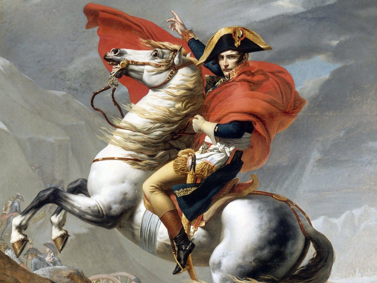 Napoleon crossing the Alps — Musee de l’Histoire de France/Corbis