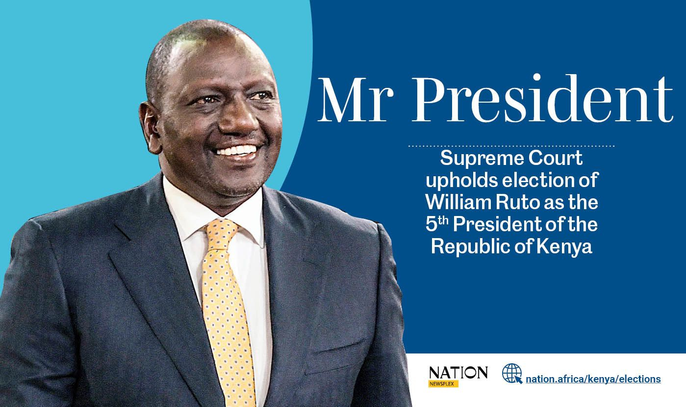 Kenya: supreme court upholds William Ruto’s win in presidential election, as his opponent Raila Odinga's fifth attempt at becoming the head of state shattered