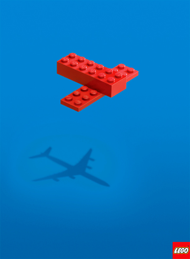Two-piece LEGO airplane