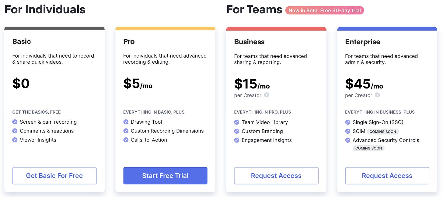 Pricing page - June 2020 (50% discount on their Pro plan during COVID-19)