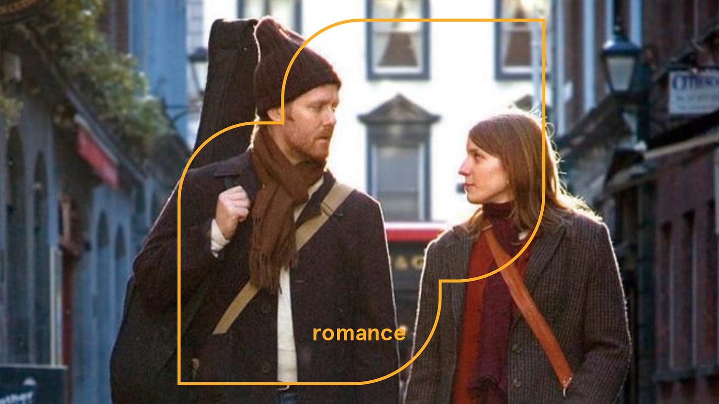 Glen Hansard and Markéta Irglová in Once. Courtesy of HBO Max.